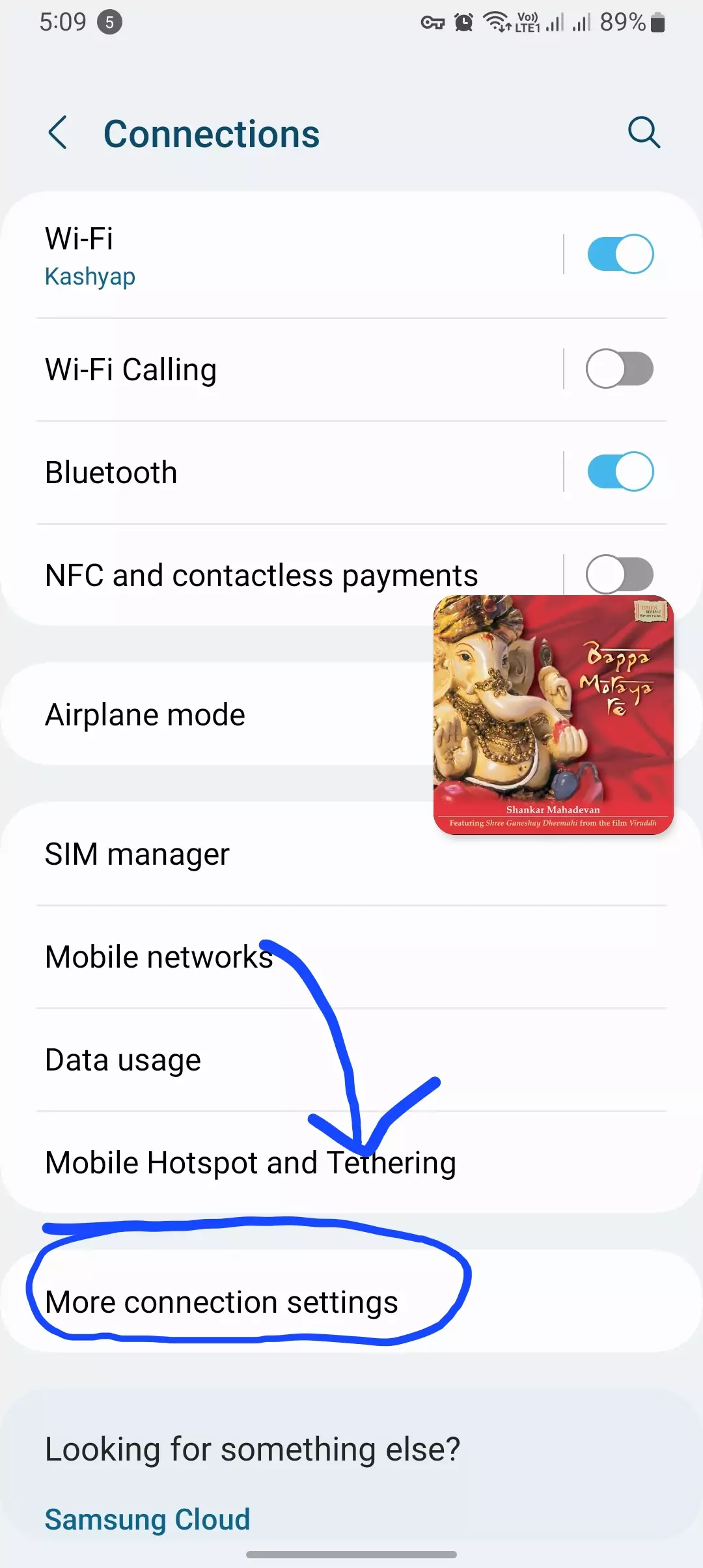 more connection settings in samsung device