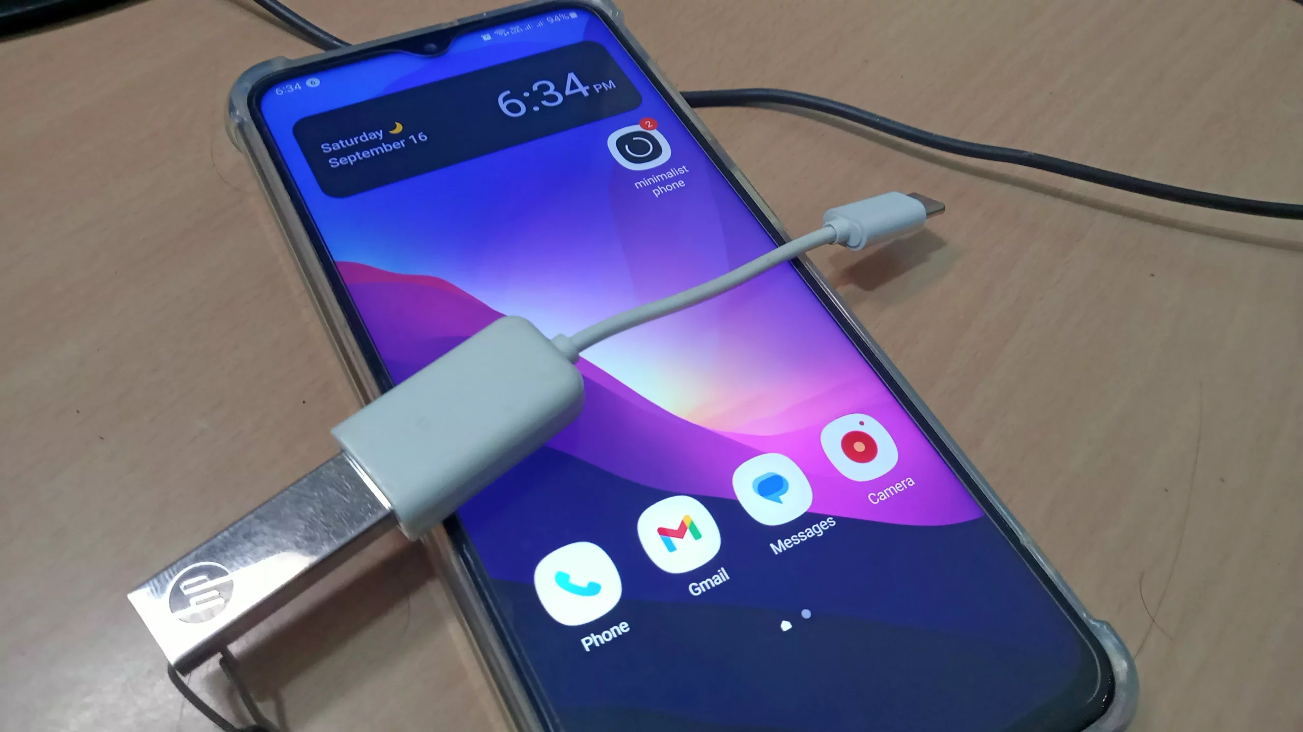 pendrive with otg connected with samsung phone