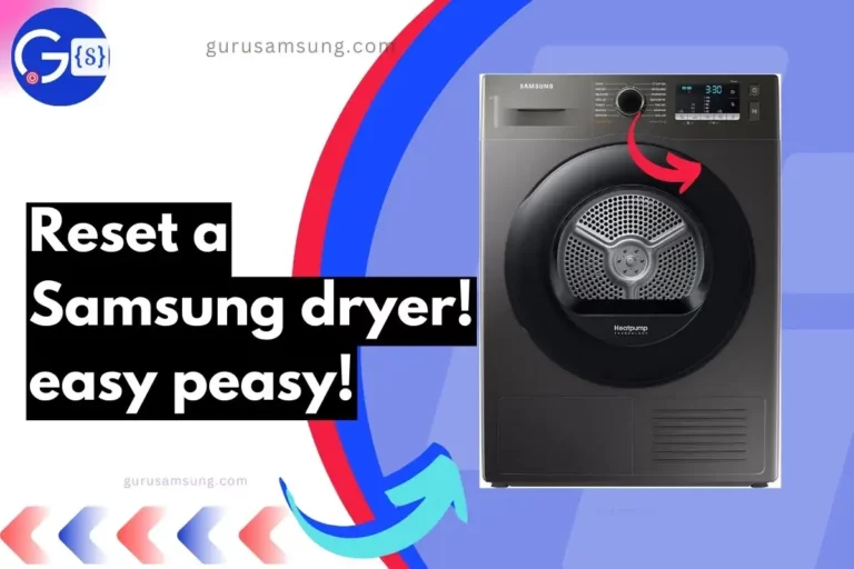 screenshot of samsung dryer with text how to reset a Samsung dryer