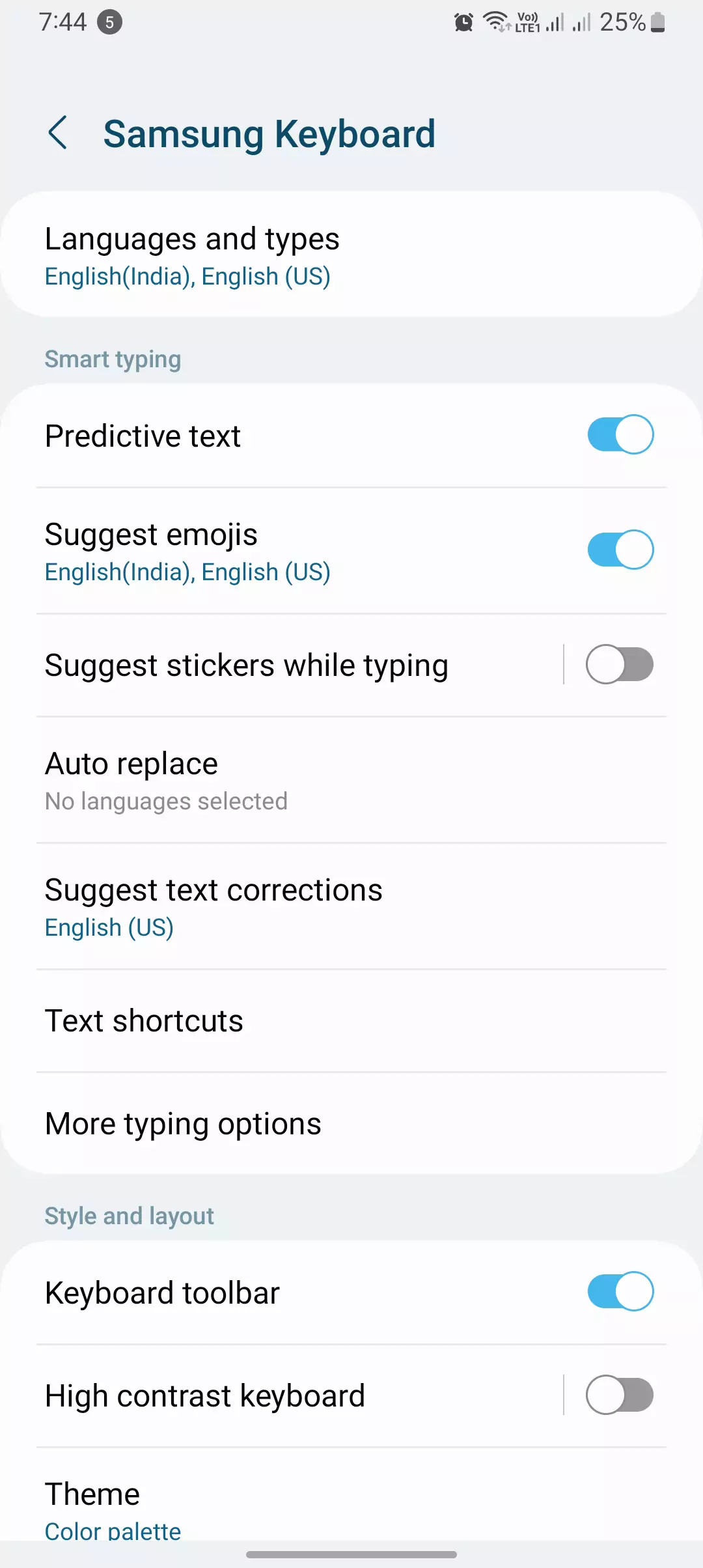 samsung keyboard app settings screneshot