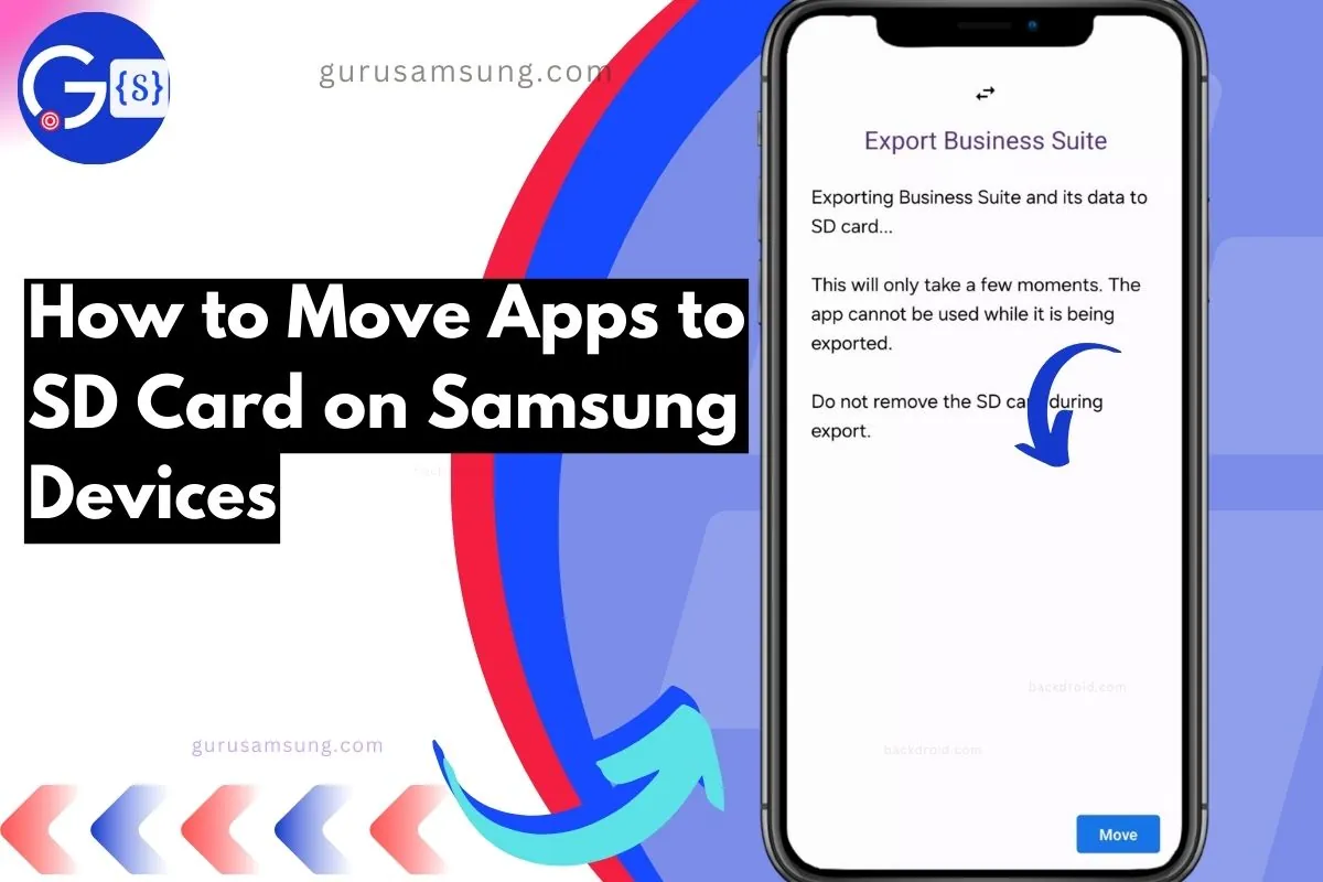 screenshot of samsung moving apps to sd card with overlay text