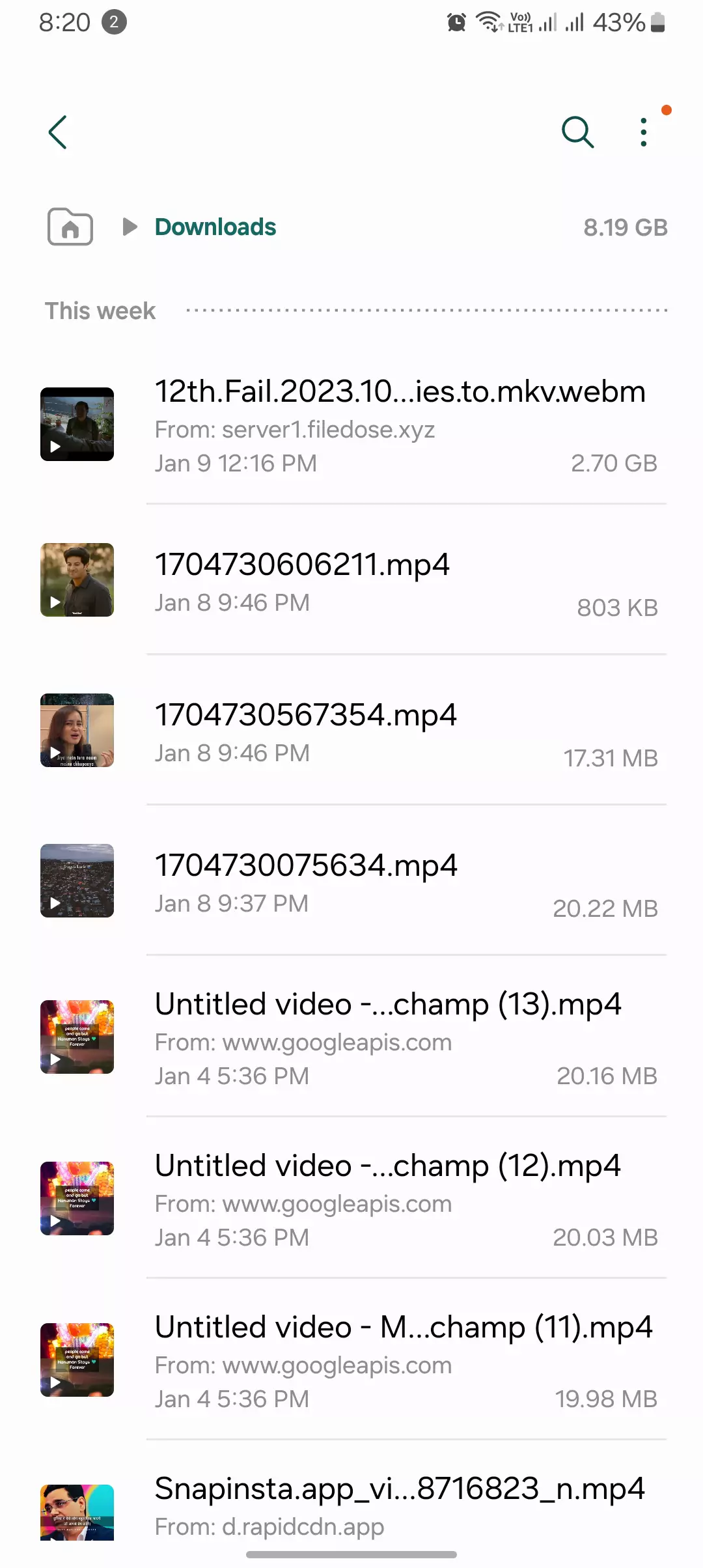 downloaded files in file manager samsung