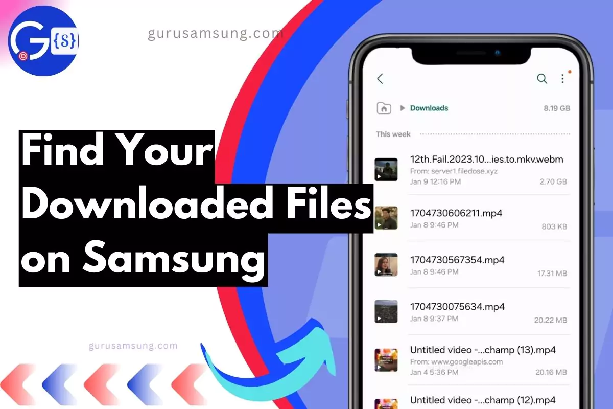 screenshot of Find Your Downloaded Files on Samsung with overlay text